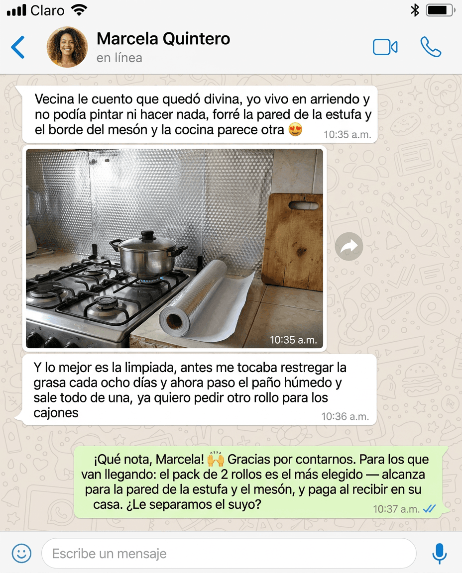 Papel Adhesivo de Aluminio para Cocina — Antigrasa — foto 6