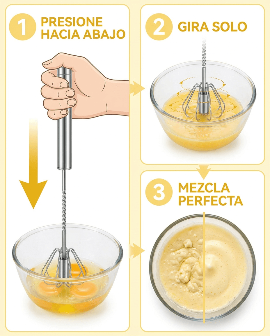 Batidor Manual Semi-automático Acero Inoxidable — foto 5