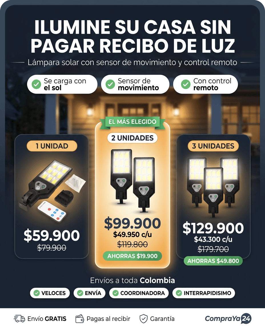 Lámpara Solar LED Exterior con Sensor de Movimiento y Control Remoto — foto 3
