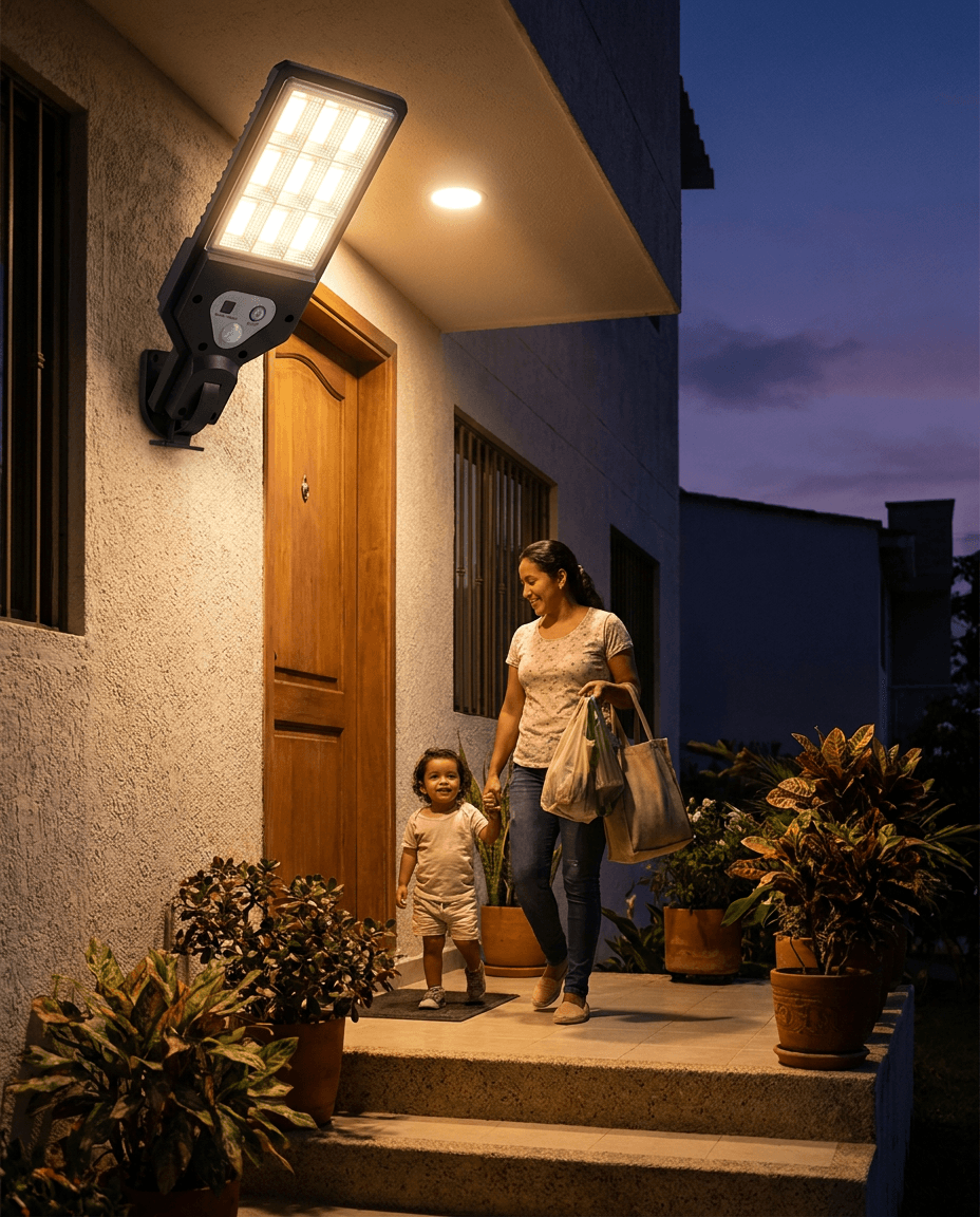 Lámpara Solar LED Exterior con Sensor de Movimiento y Control Remoto — foto 4