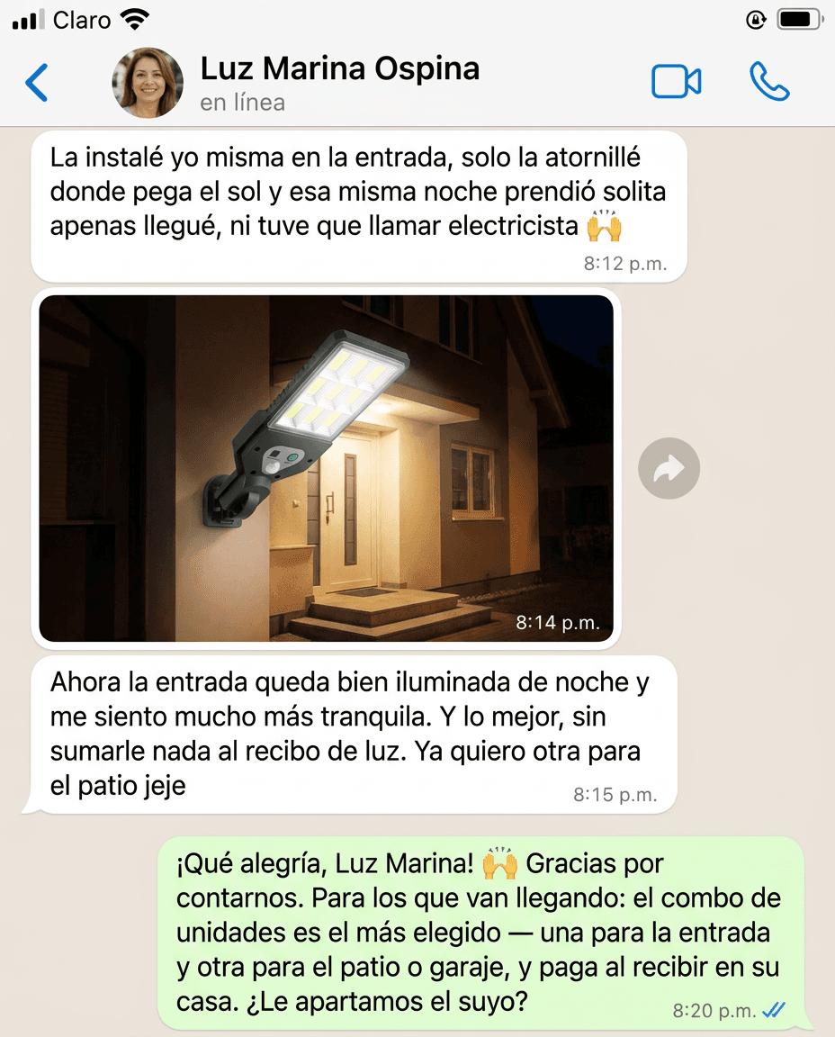 Lámpara Solar LED Exterior con Sensor de Movimiento y Control Remoto — foto 6