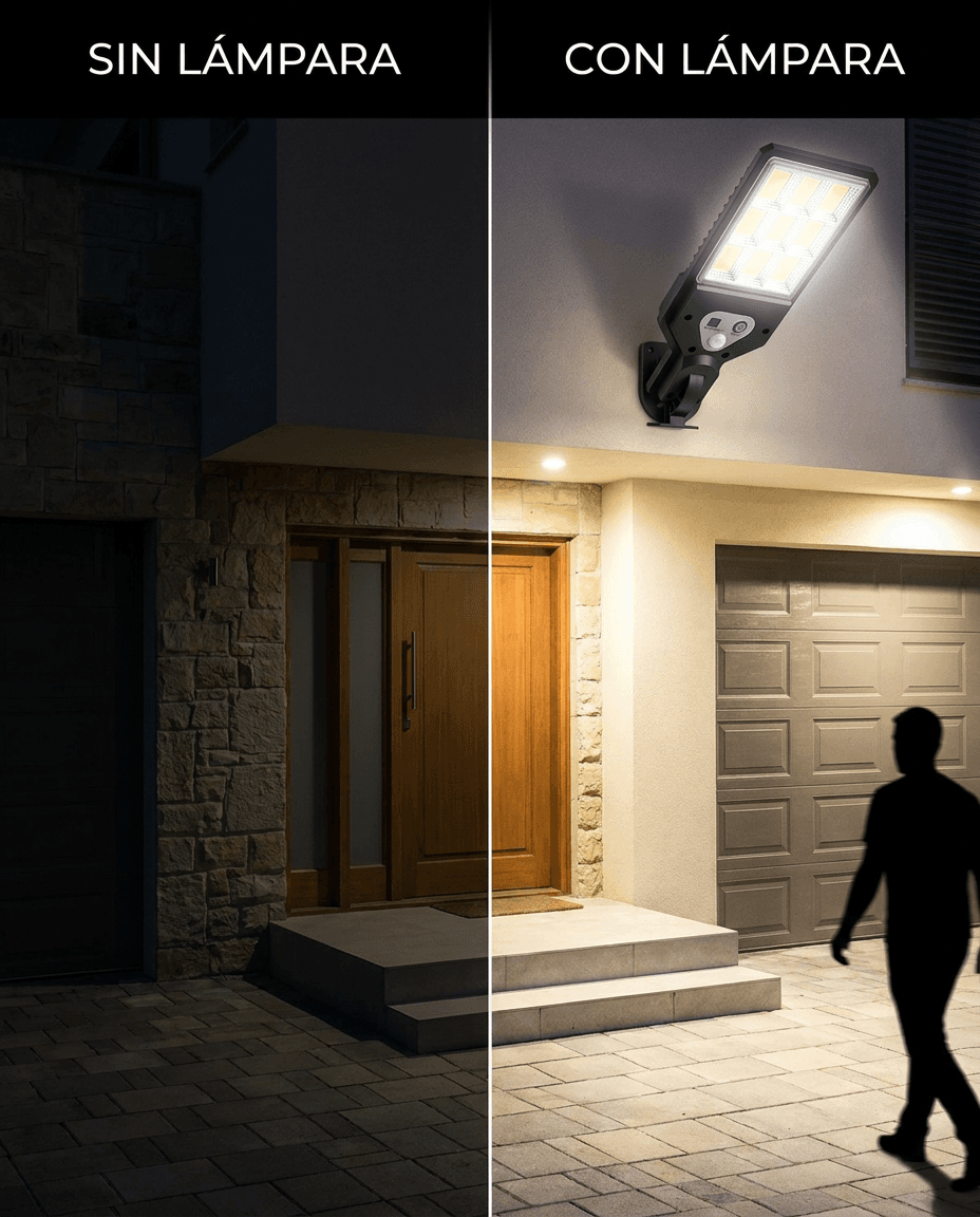 Lámpara Solar LED Exterior con Sensor de Movimiento y Control Remoto — foto 5