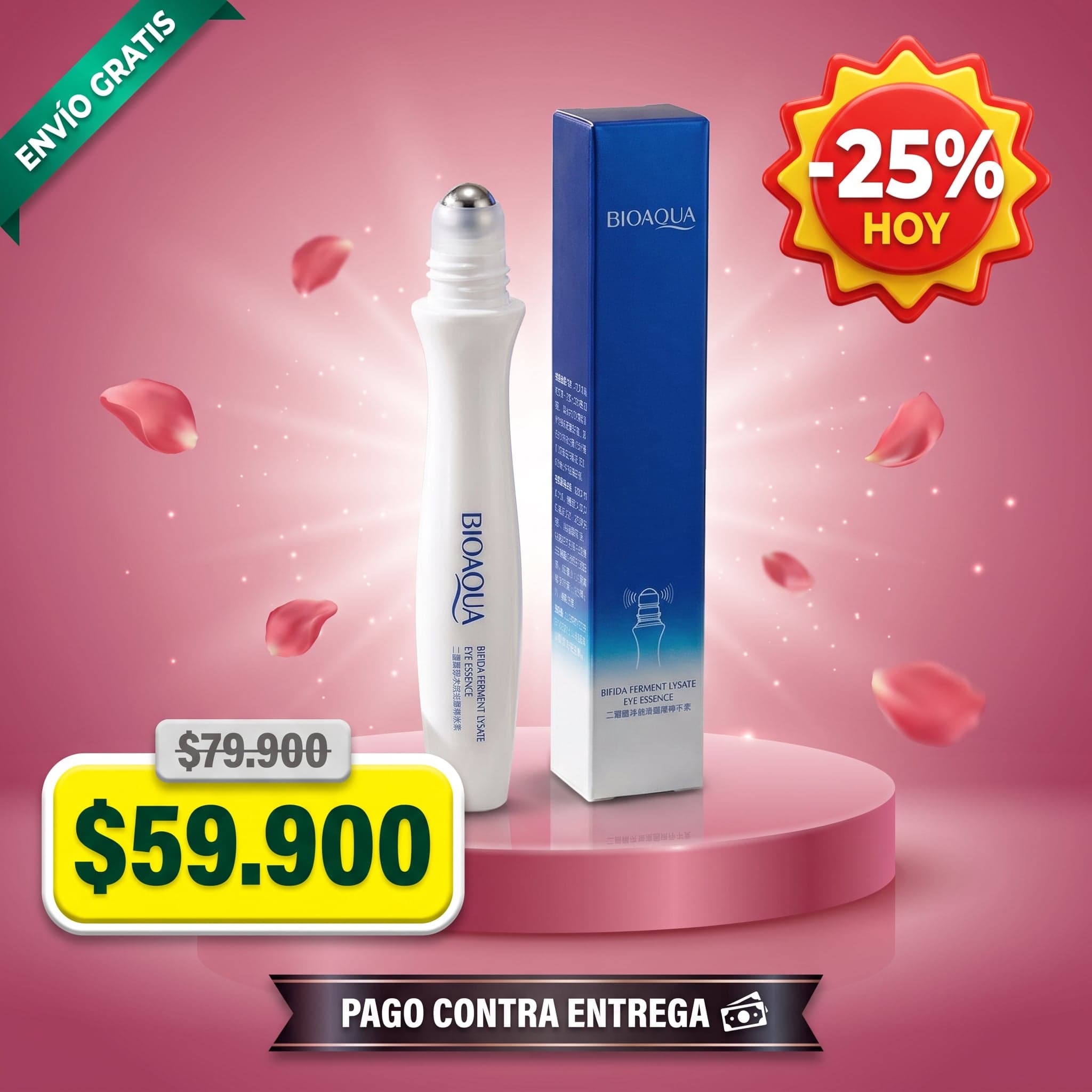 Contorno de Ojos Roll-On BIOAQUA — Ácido Hialurónico — foto 1