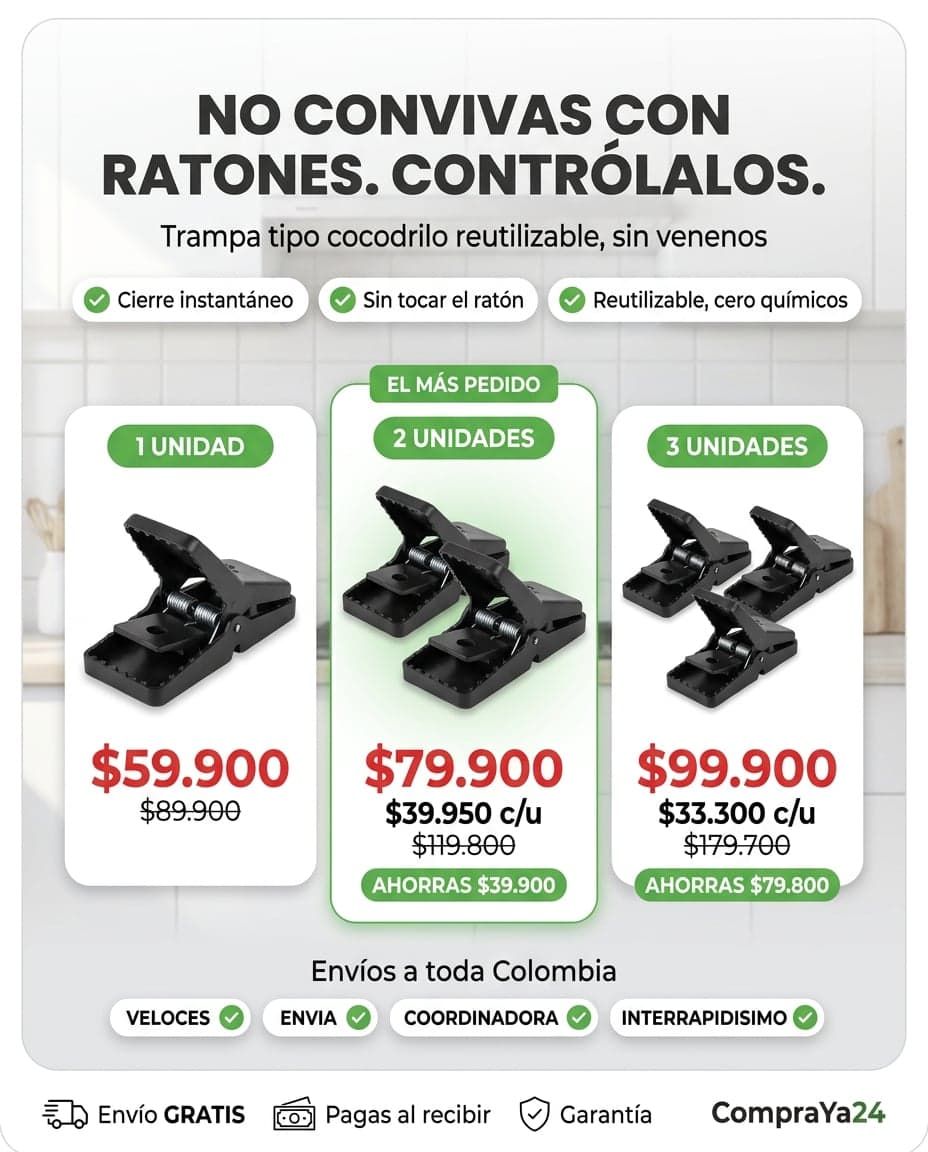 Trampa para Ratones Tipo Cocodrilo — Reutilizable Sin Veneno — foto 3