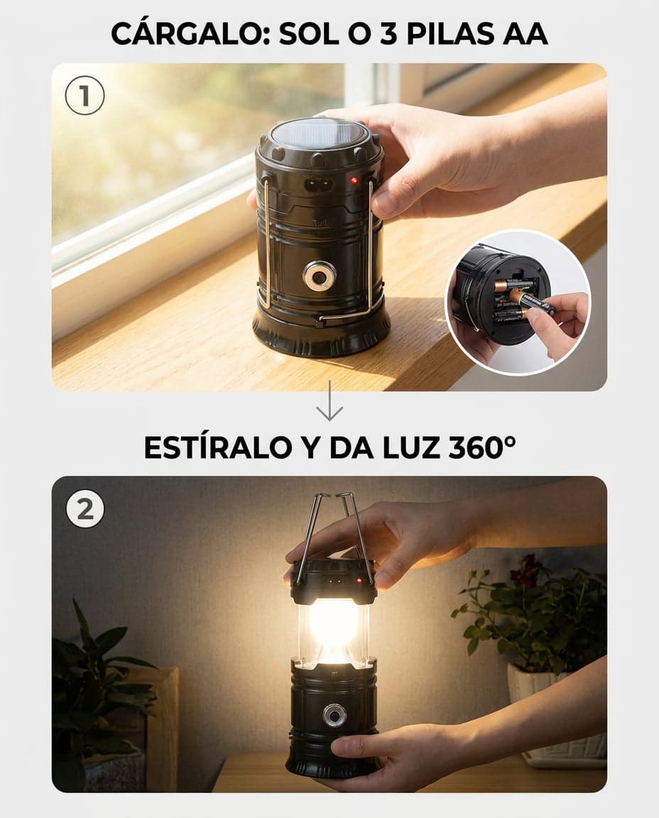 Linterna Farol de Camping LED Solar Plegable — foto 5