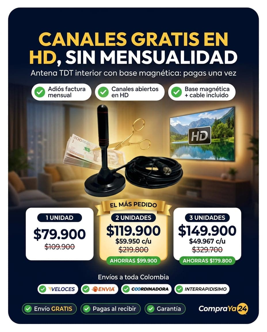Antena TDT Interior HD con Base Magnética — foto 3