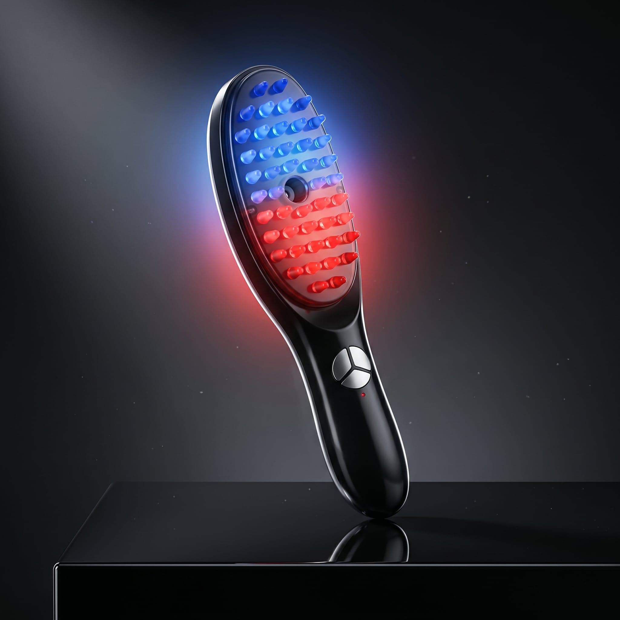 Cepillo Masajeador Capilar Eléctrico (Luz Roja/Azul + Vibración + Nebulizador) — foto 2