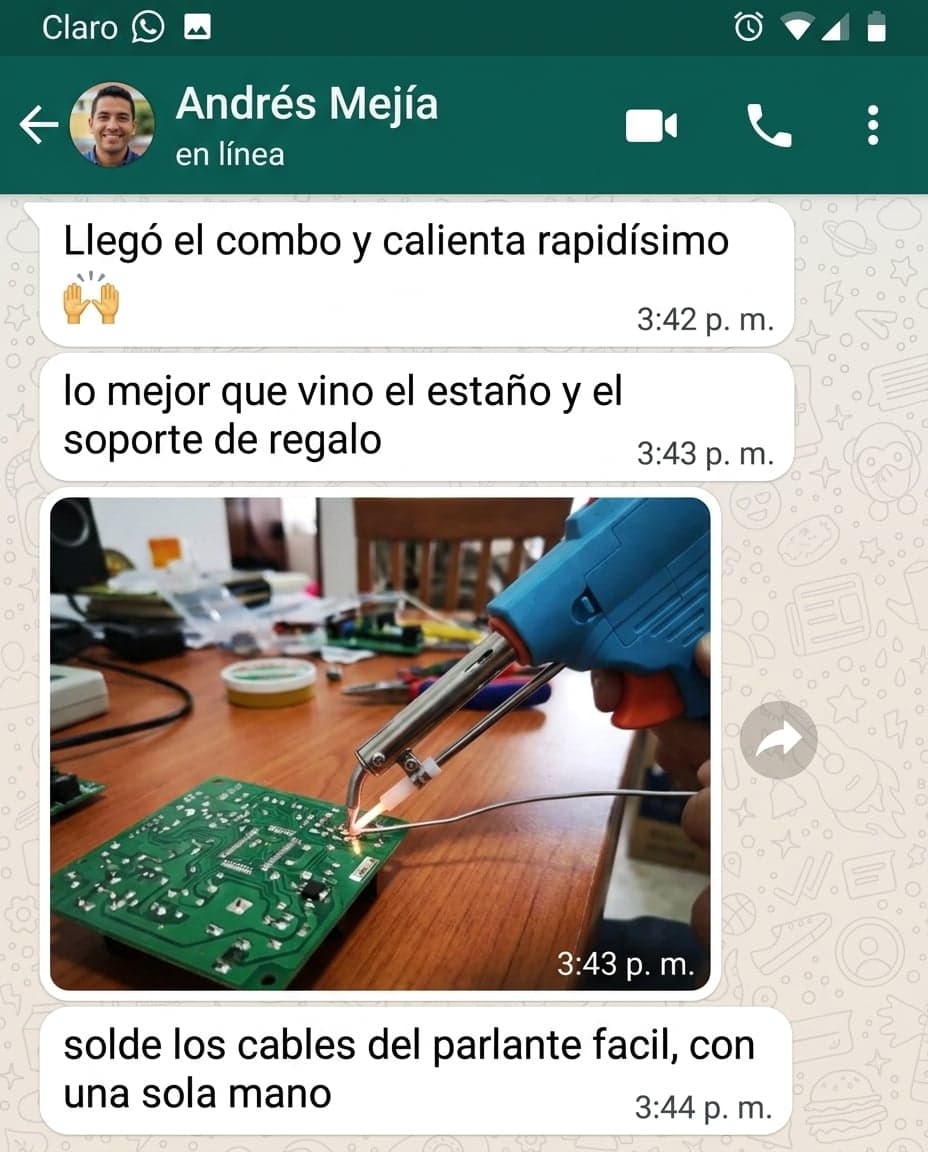 Combo Pistola para Soldar + Estaño — Kit Completo (Estaño de Regalo) — foto 7