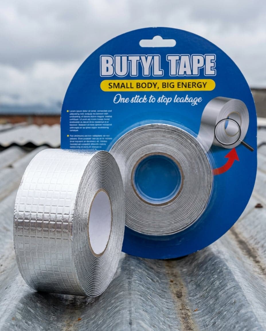 Cinta Tapa Goteras de Butilo Aluminizada — 5 cm x 10 m — foto 2