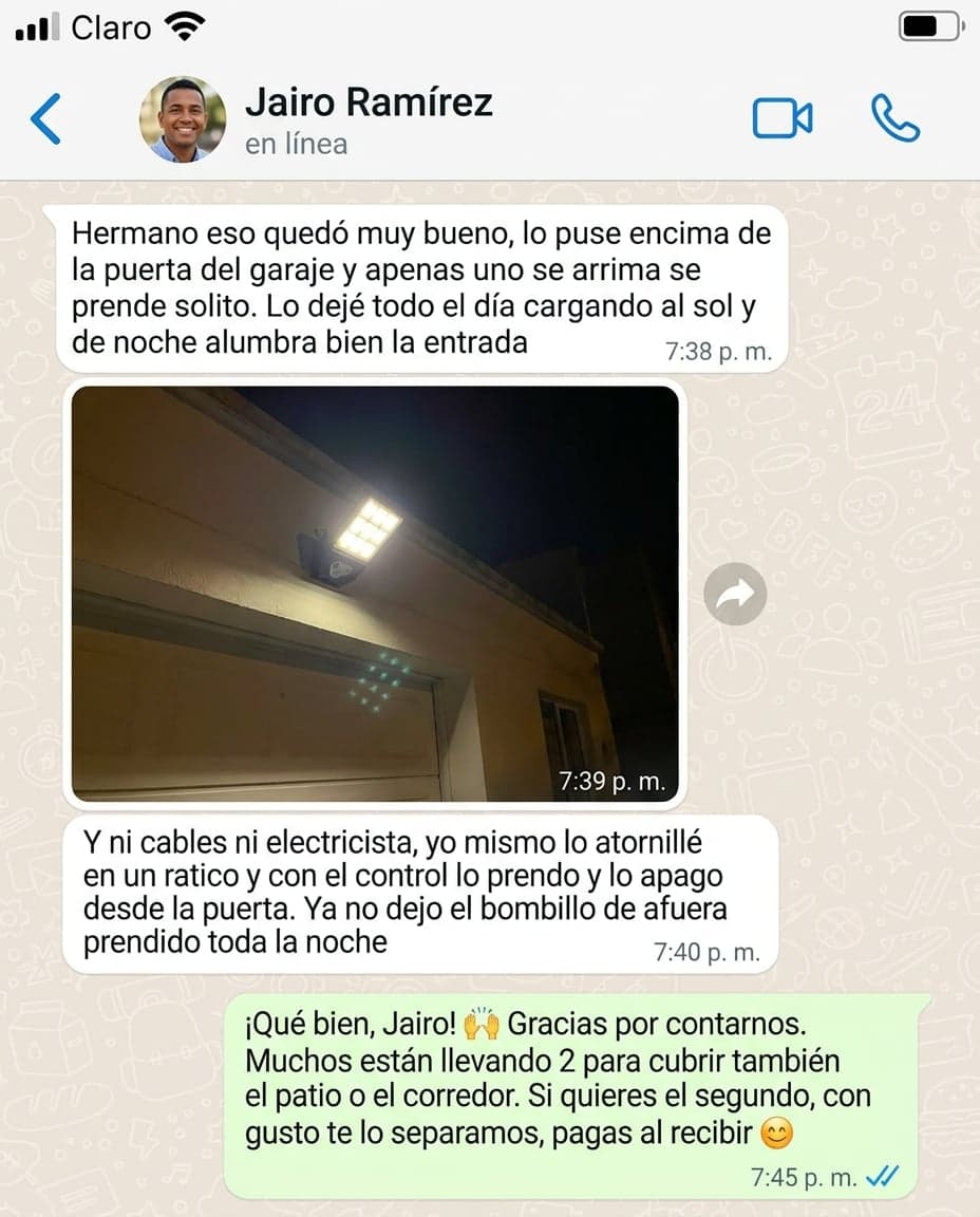 Reflector Solar LED con Sensor de Movimiento y Control Remoto — foto 6