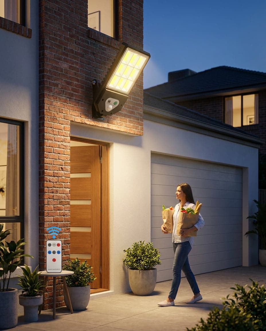 Reflector Solar LED con Sensor de Movimiento y Control Remoto — foto 4