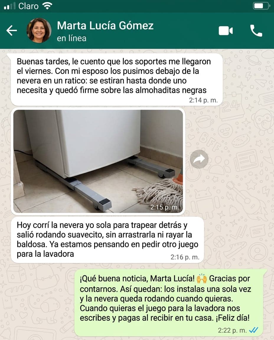 Soportes Base Extensibles con Ruedas para Nevera y Lavadora — foto 6