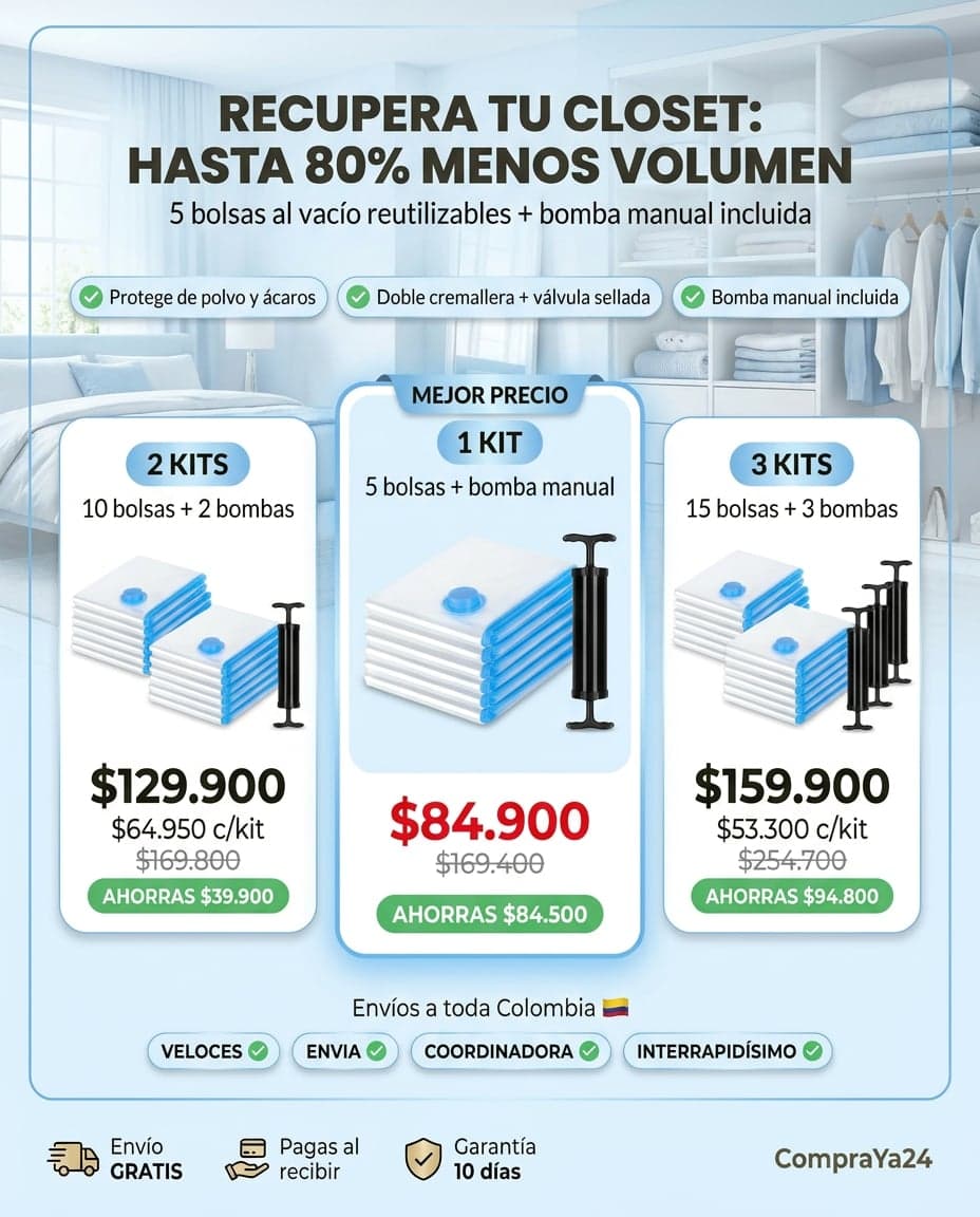 Bolsas de Almacenamiento al Vacío x5 con Bomba Manual — foto 3
