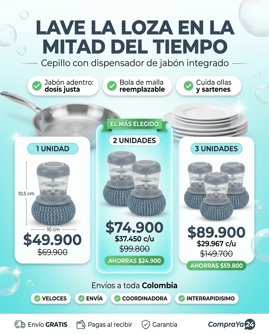 Cepillo Dispensador Jabón Loza Brillo — foto 3