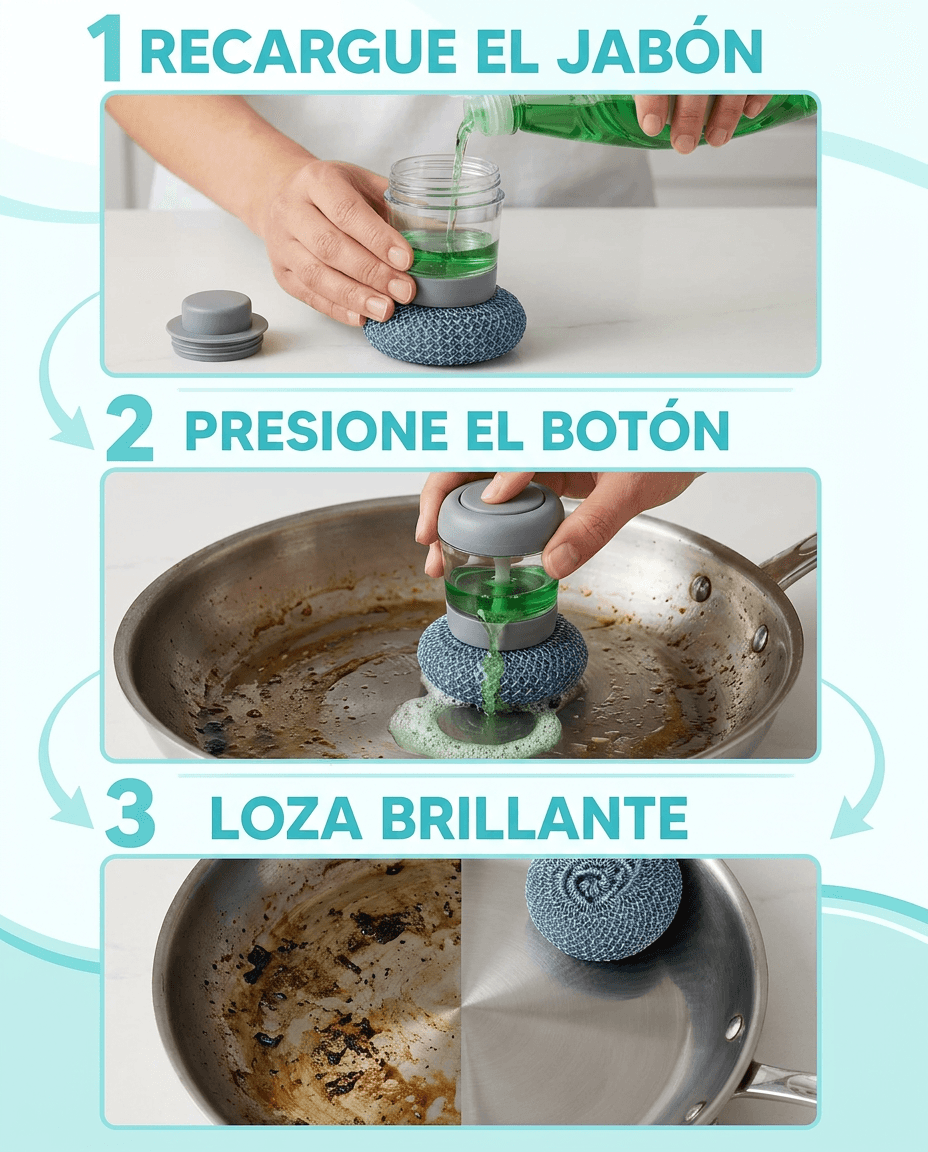 Cepillo Dispensador Jabón Loza Brillo — foto 5