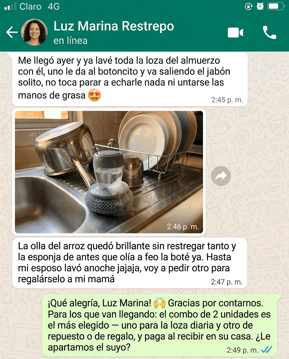 Cepillo Dispensador Jabón Loza Brillo — foto 6