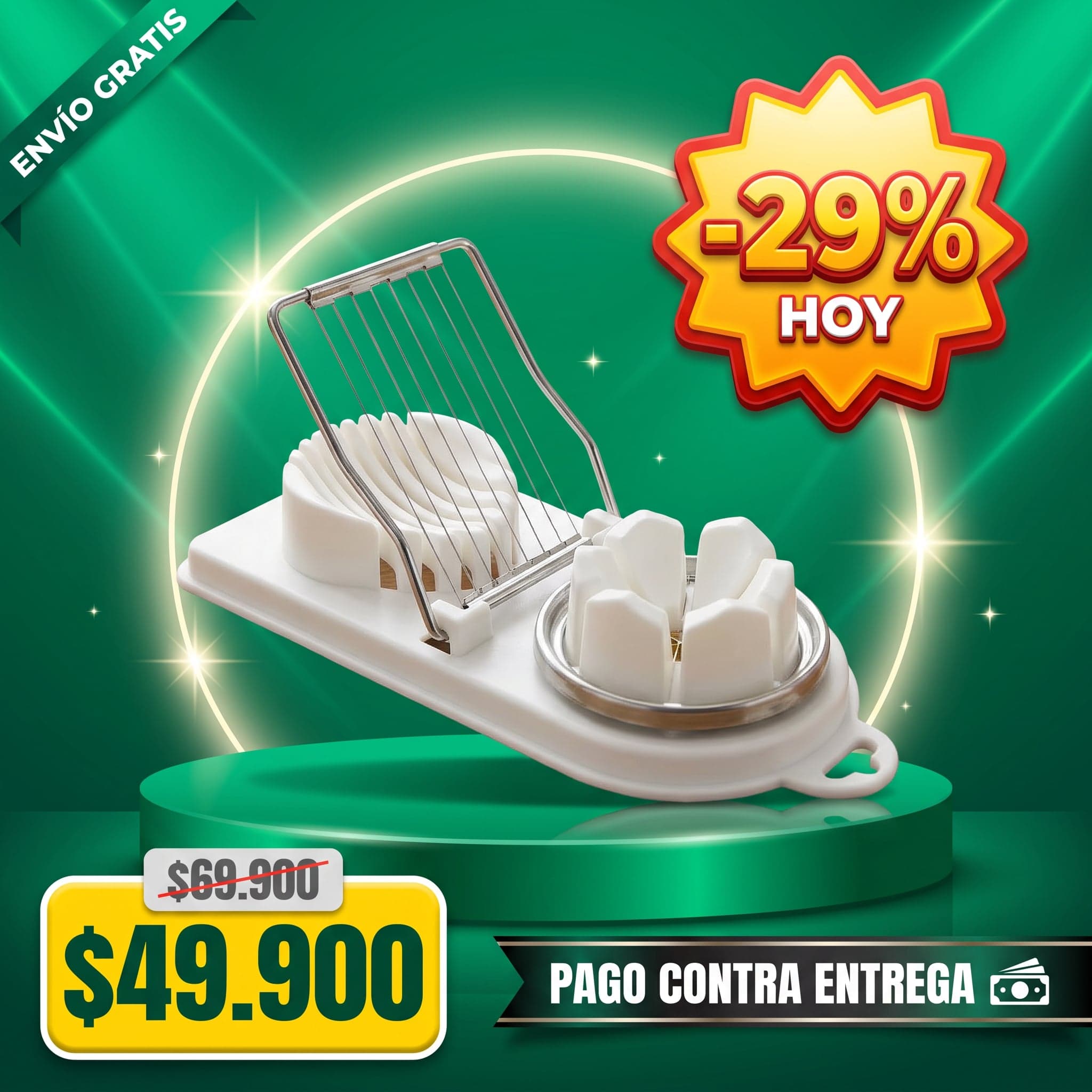 Cortador de Huevo y Queso en Acero Inoxidable (Doble Cara) — foto 1