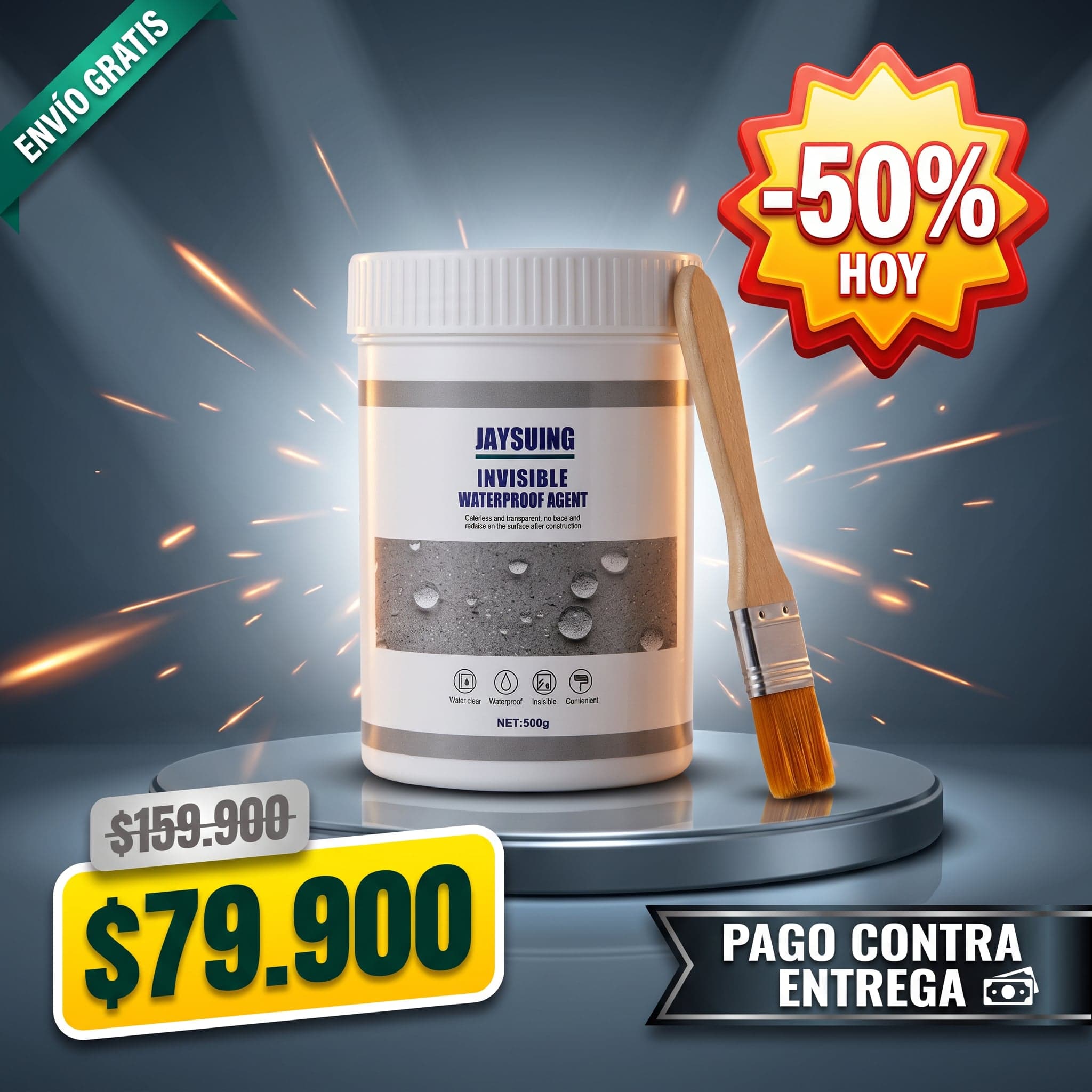 Sellador Impermeabilizante Invisible 500g con Brocha — foto 1