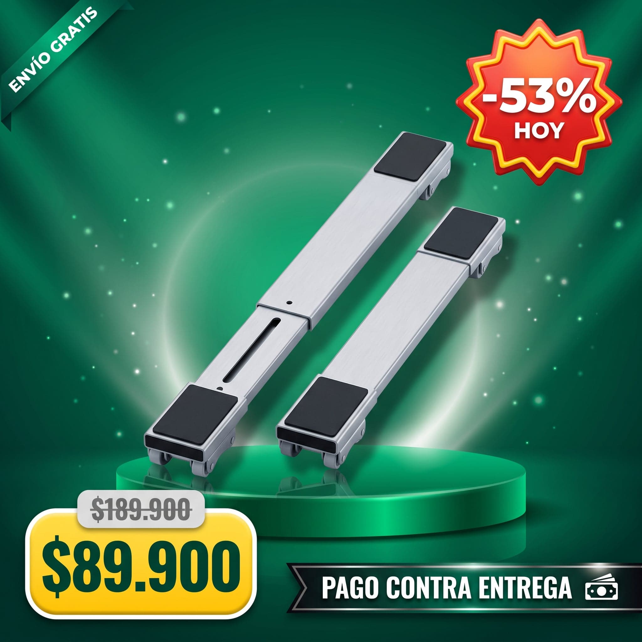 Soportes Base Extensibles con Ruedas para Nevera y Lavadora — foto 1