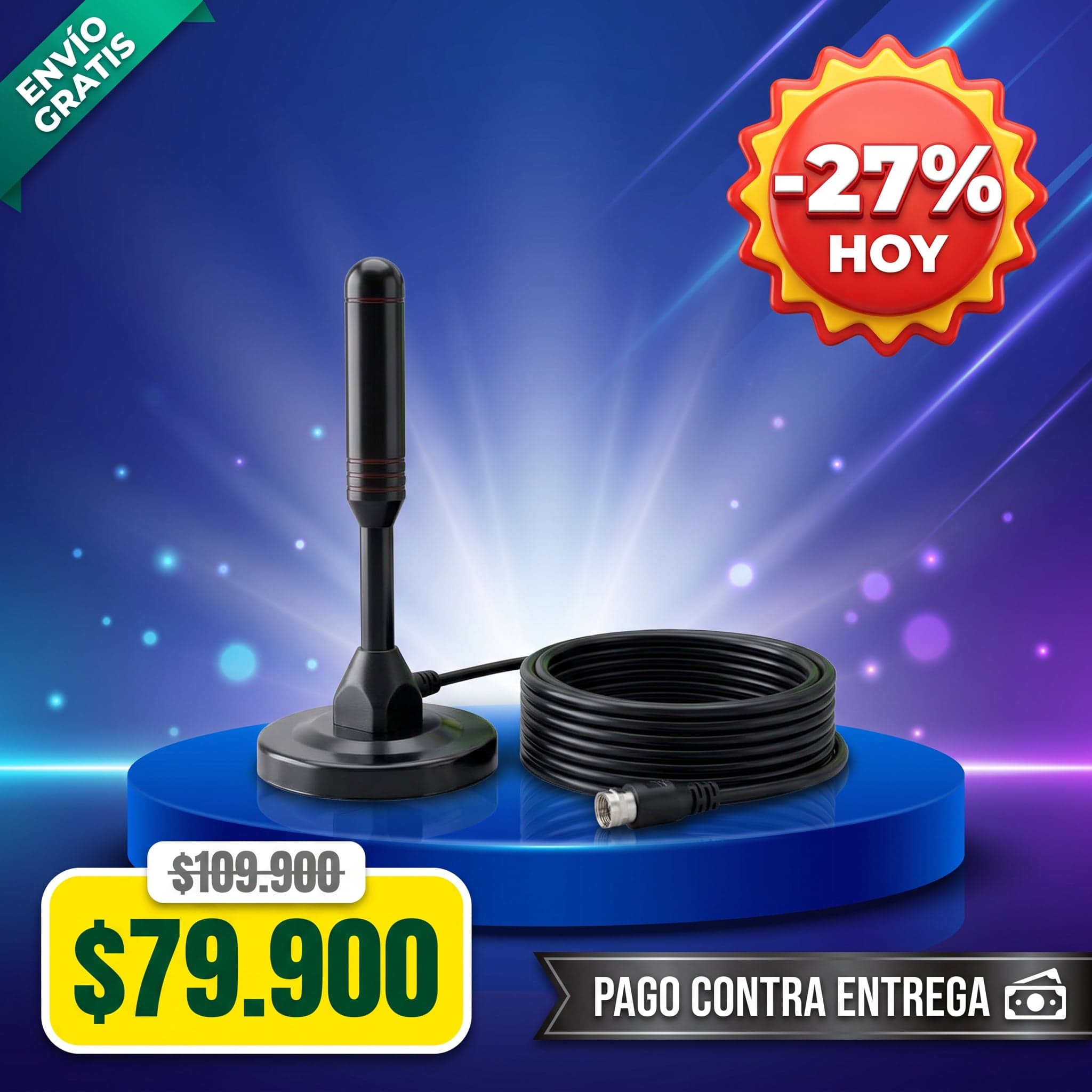 Antena TDT Interior HD con Base Magnética — foto 1
