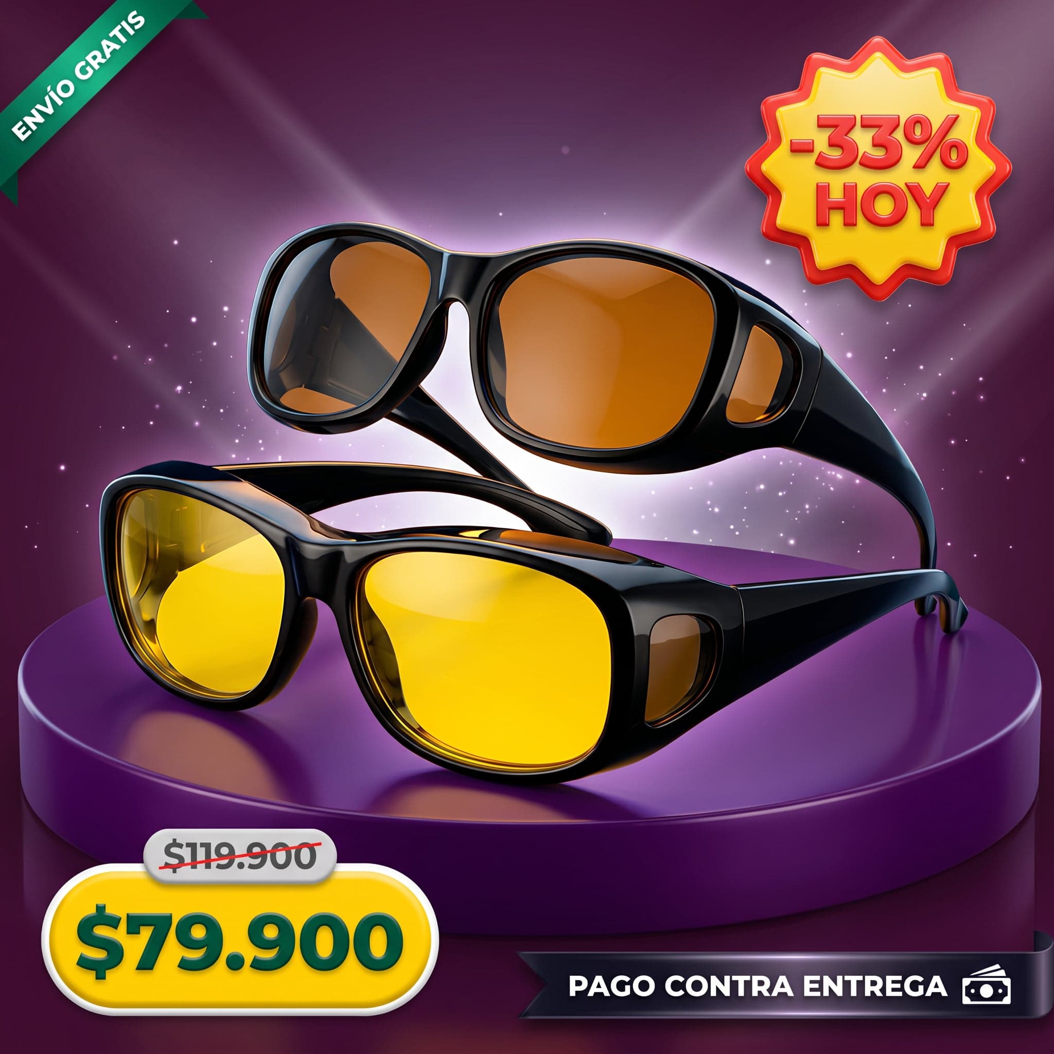 Gafas HD Visión Nocturna Wrap Arounds — se usan sobre tus gafas — foto 1