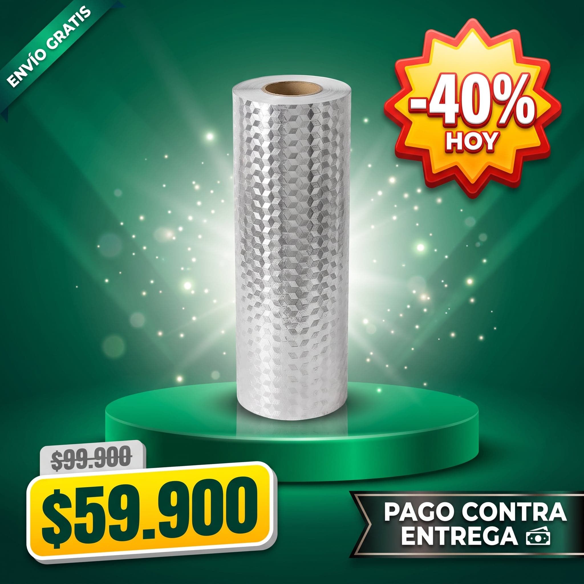 Papel Adhesivo de Aluminio para Cocina — Antigrasa — foto 1