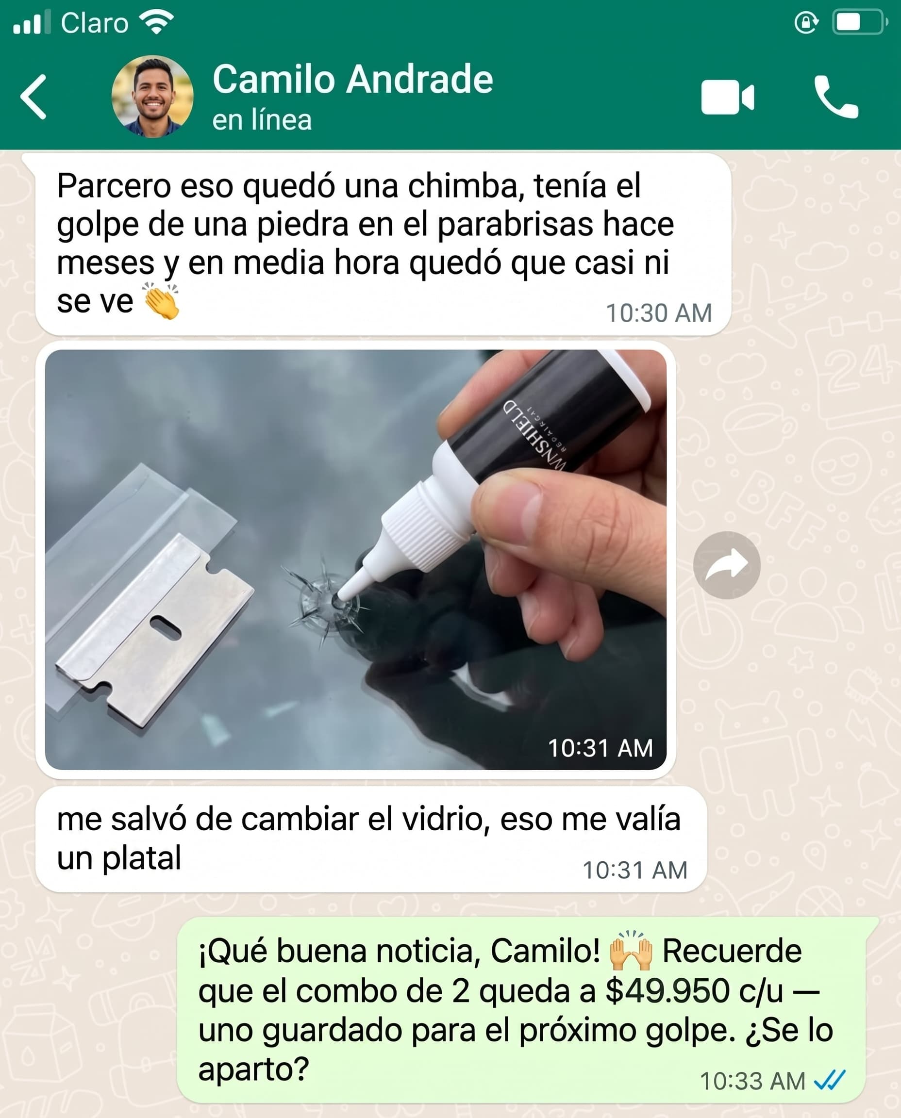 Kit Reparador de Vidrios WINSHIELD — Resina 10 ml — foto 6