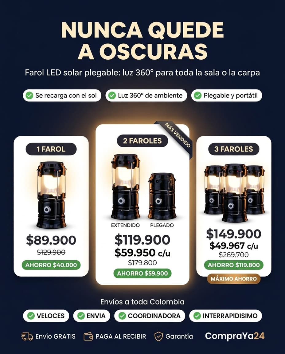 Linterna Farol de Camping LED Solar Plegable — foto 3