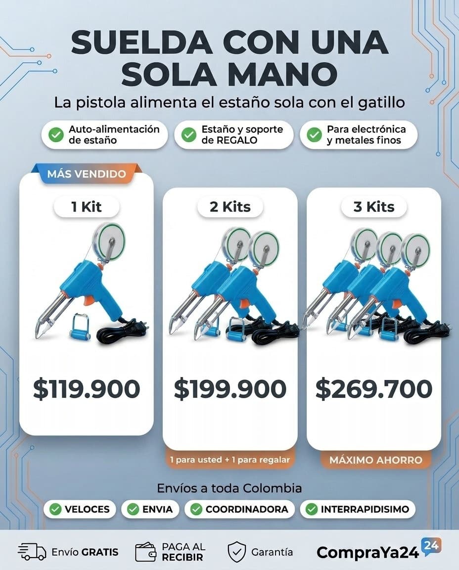 Combo Pistola para Soldar + Estaño — Kit Completo (Estaño de Regalo) — foto 3