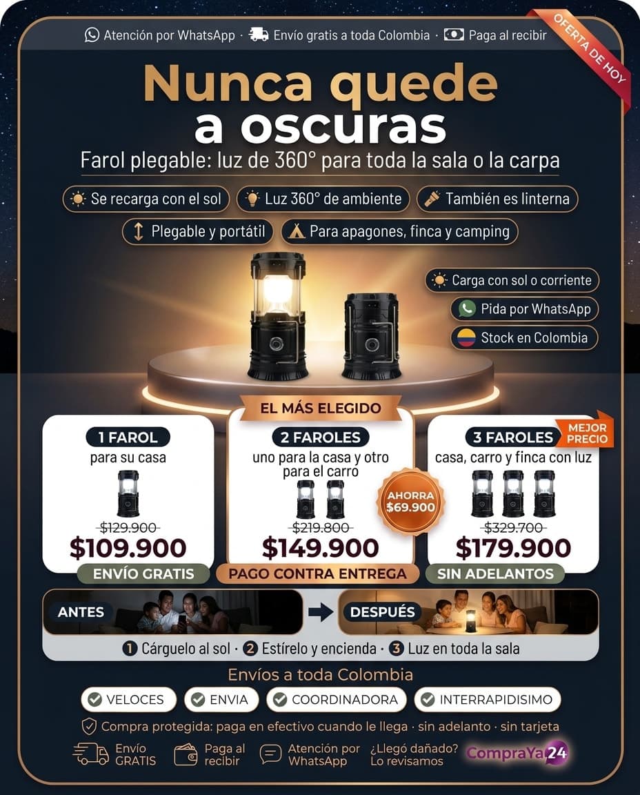 Linterna Farol de Camping LED Solar Plegable — foto 3