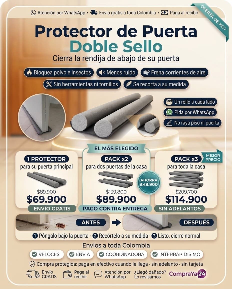 Protector de Puerta Doble — Sella Polvo, Insectos, Ruido y Frío — foto 3